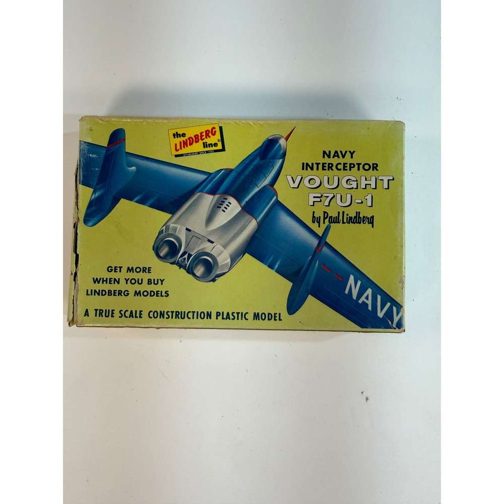 Vintage Lindberg Line Navy Interceptor Vought F7U-1 Plastic Model Kit 427:39